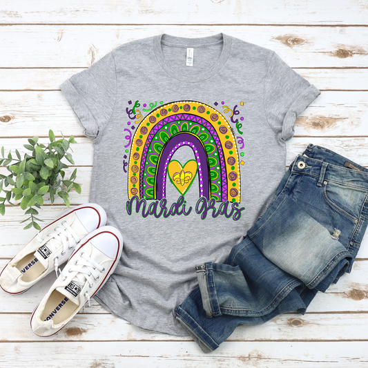 Mardi Gras Rainbow Graphic Tee