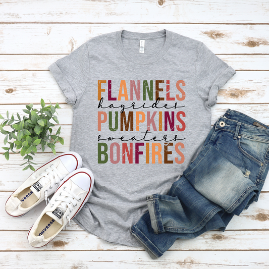 Flannels Pumpkins Hayrides Graphic Tee