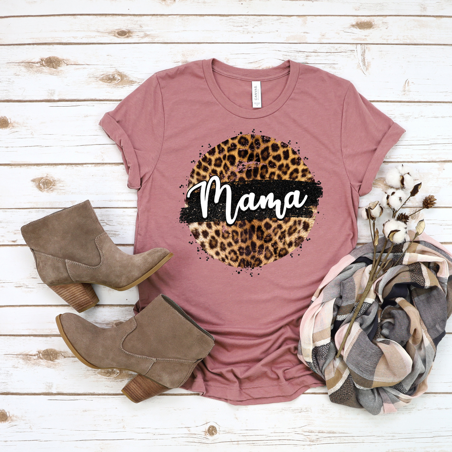 MAMA Leopard Circle Graphic Tee