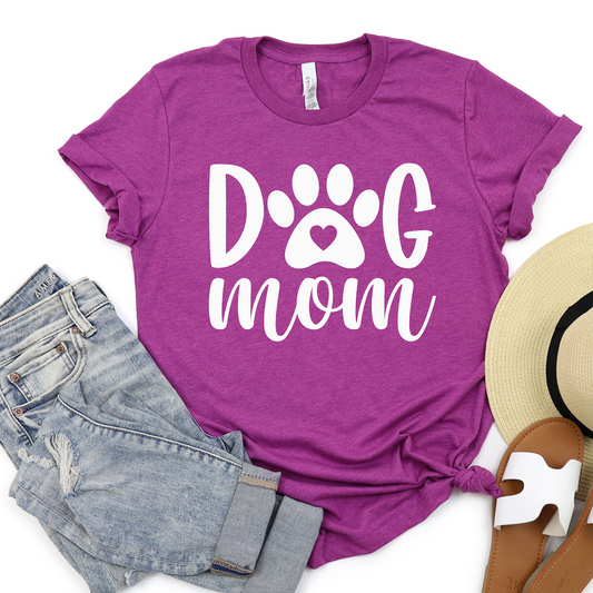 Dog Mom Magenta Graphic Tee