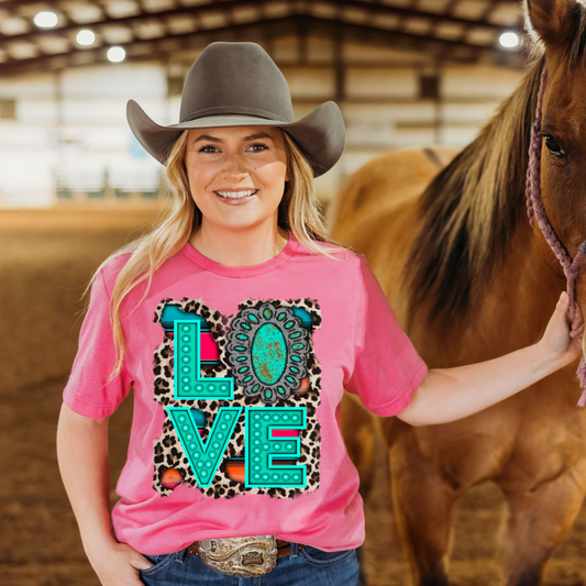 LOVE Turquoise Graphic Tee