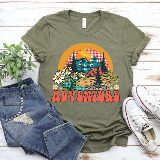 Seek Adventure Retro Graphic Tee