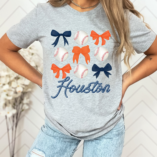 Houston Baseball Bows Graphic Tee