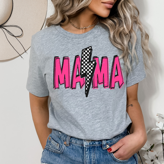 MAMA Neon Pink/Checkered Lightning