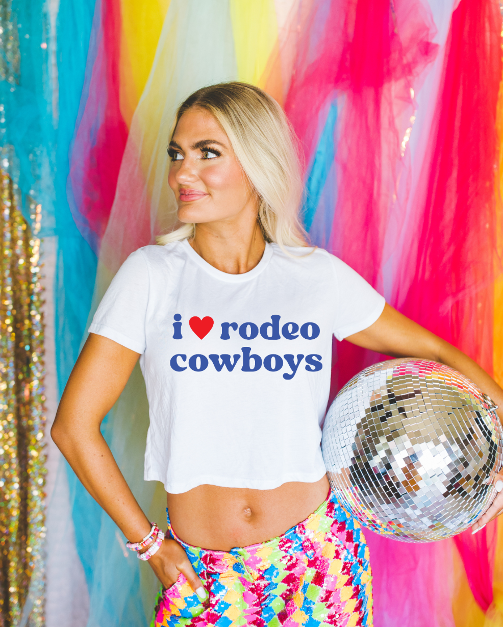 I Love Rodeo Cowboys Cropped