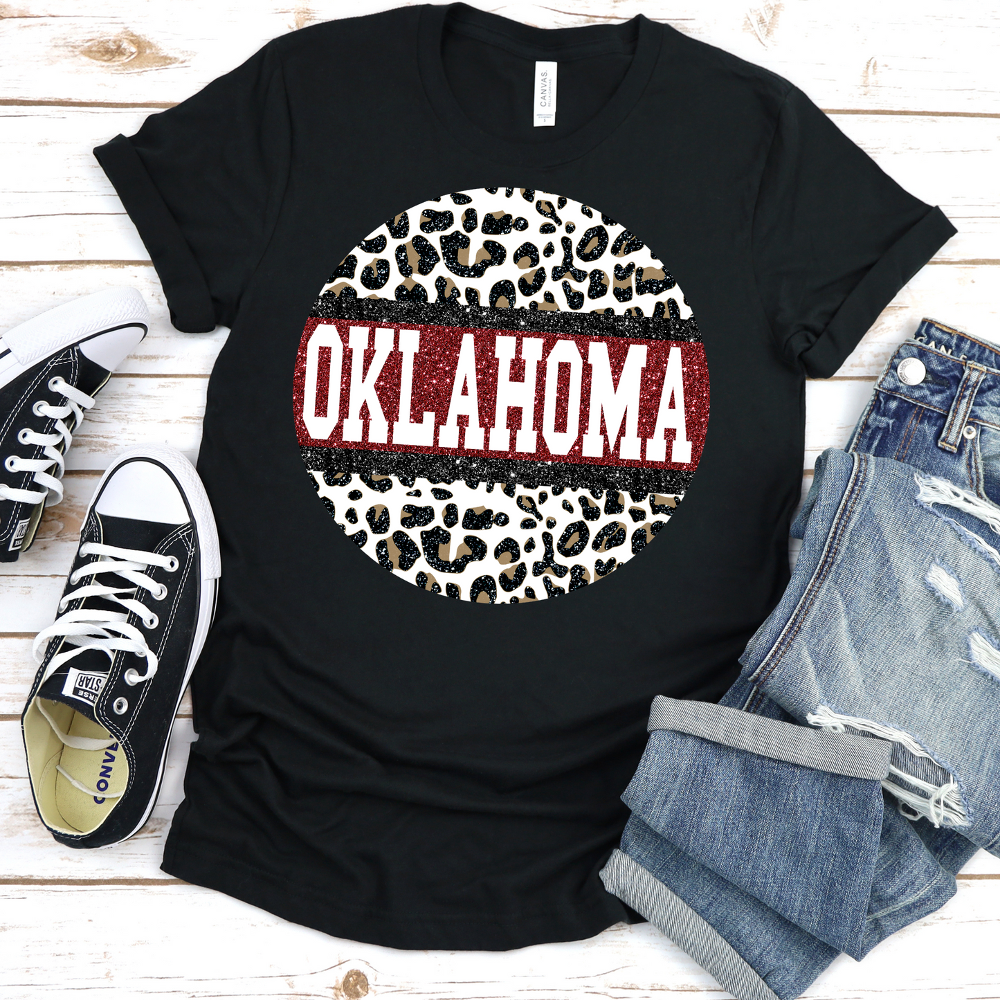 Oklahoma Leopard Graphic Tee