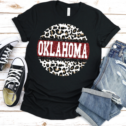 Oklahoma Leopard Graphic Tee