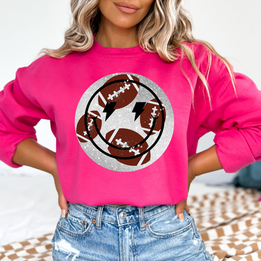 Football Smiley Pink Sweatshirt