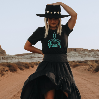 Turquoise Boot Stitch Graphic Tee