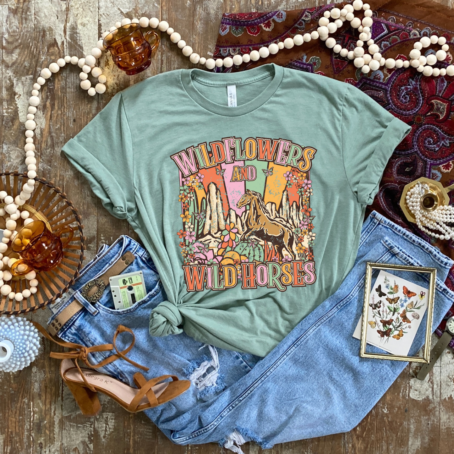 Wildflowers and Wild Horses Graphic Tee