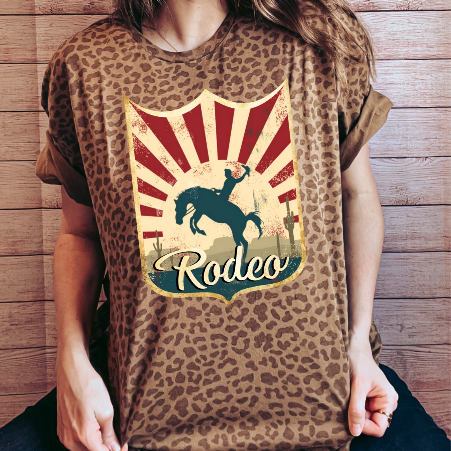 Rodeo Junkie Leopard LAT Graphic Tee