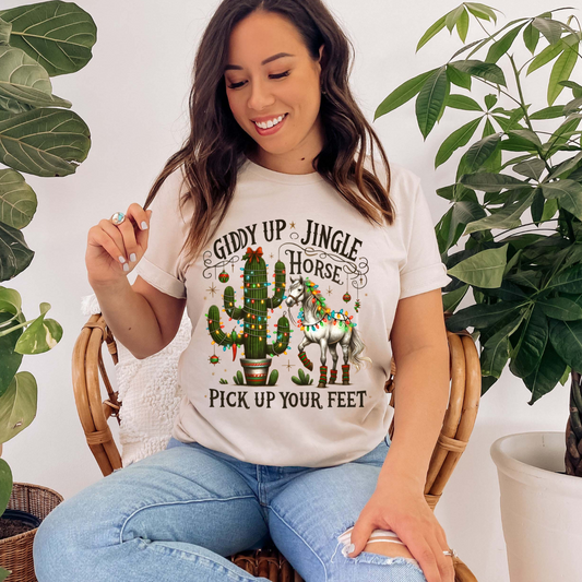 Giddy Up Western Christmas Graphic Tee