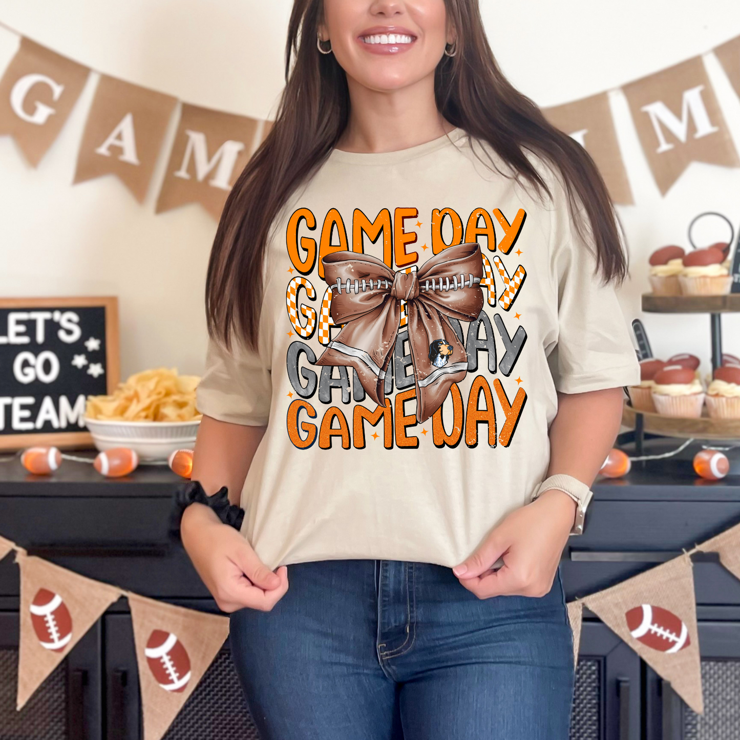 Tennessee Game Day Stacked Bow Graphic Tee