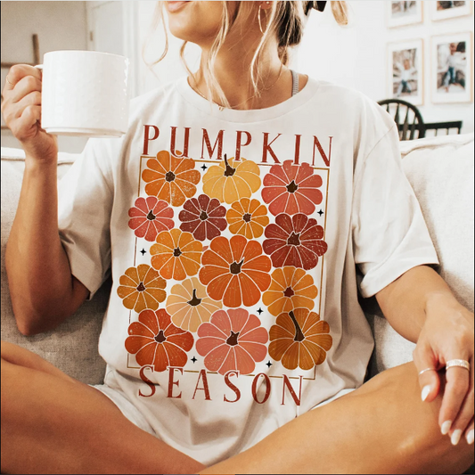 Pumpkin Season Flowers Ivory CC Graphic