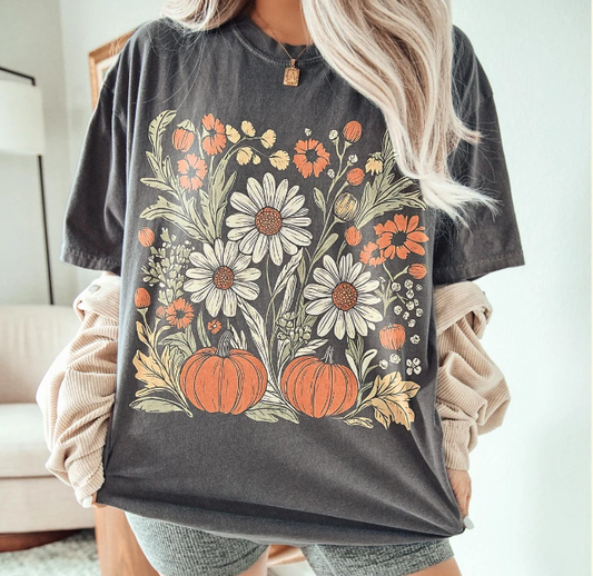 Fall Floral Pumpkins CC Graphic Tee