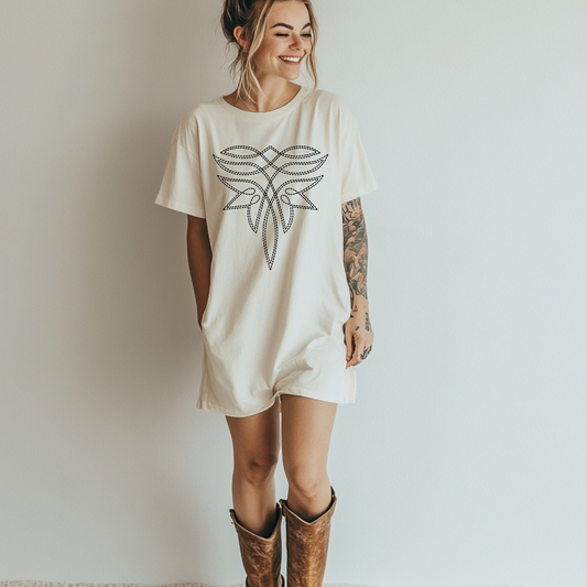 Boot Stitch Ivory CC Tee