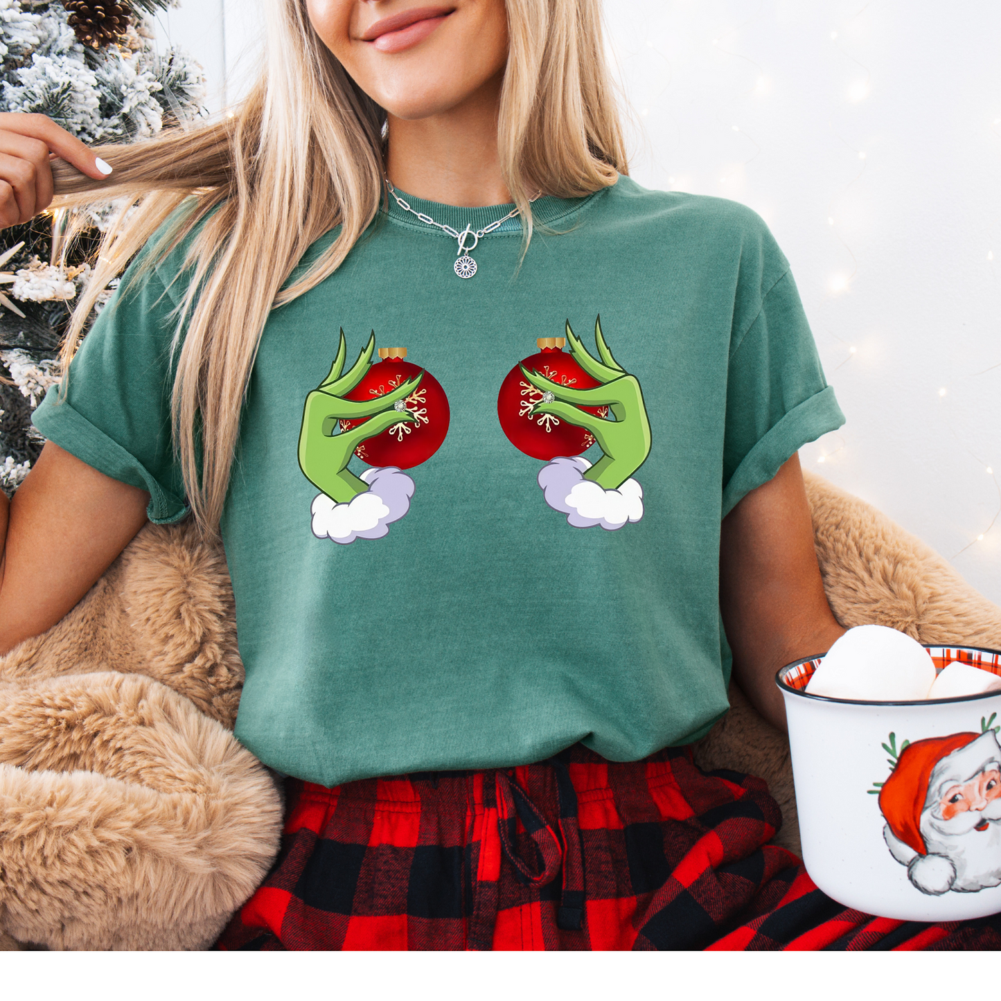 Grinch Hands Funny Christmas CC Tee