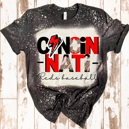 Cincinnati Reds Lightning Bleached Tee