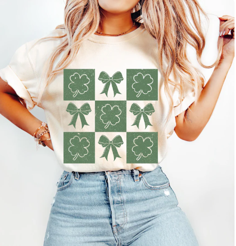 St Patrick's Day BOWS Checkered CC Tee