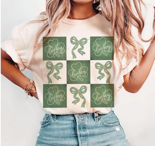 St Patrick's Day Lucky Checkered CC Tee