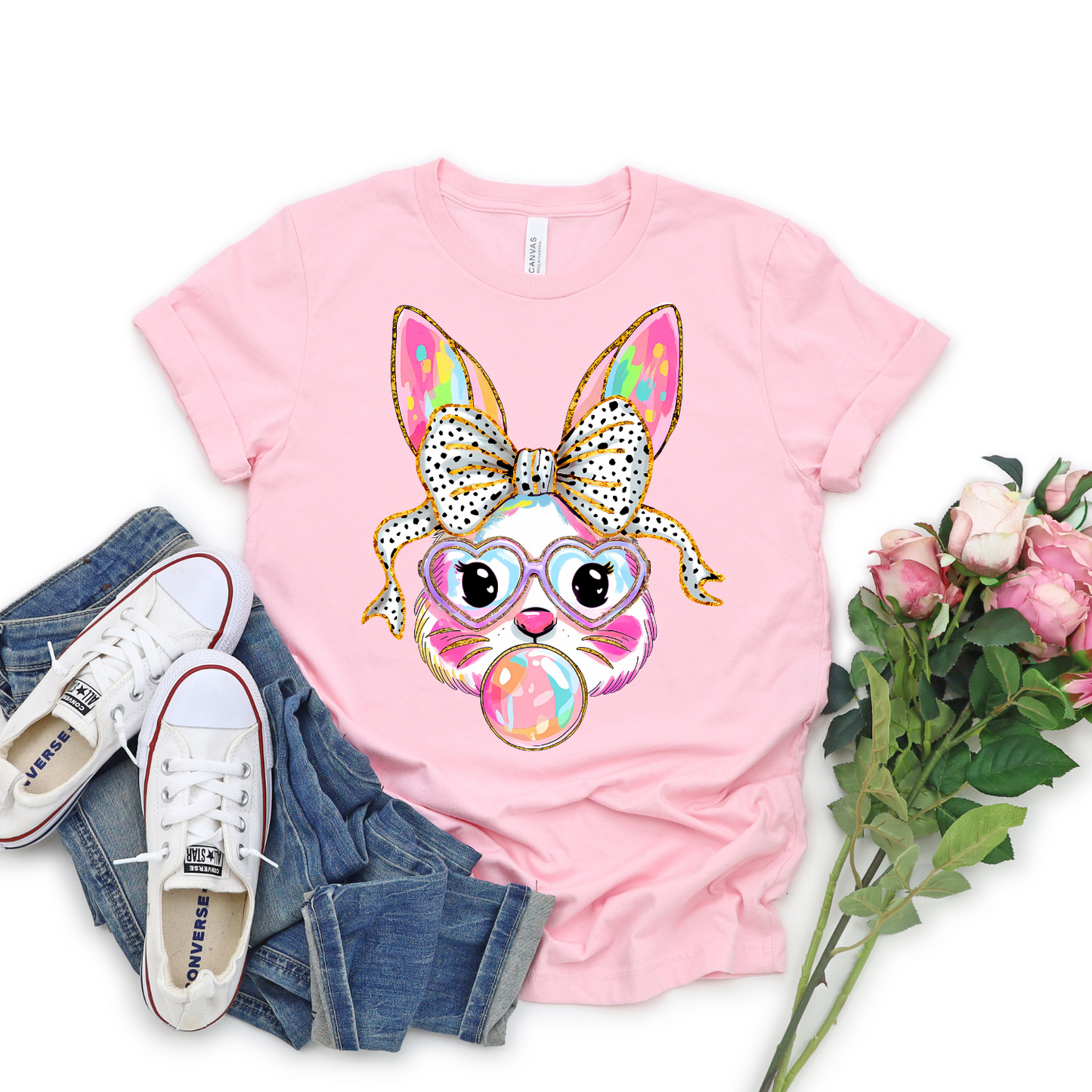 Easter Bunny Bubble Gum LT Pink Tshirt