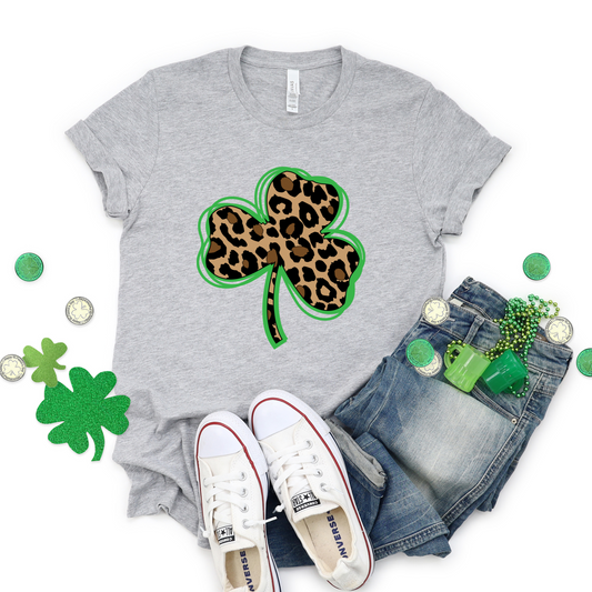 Leopard Shamrock Graphic Tee