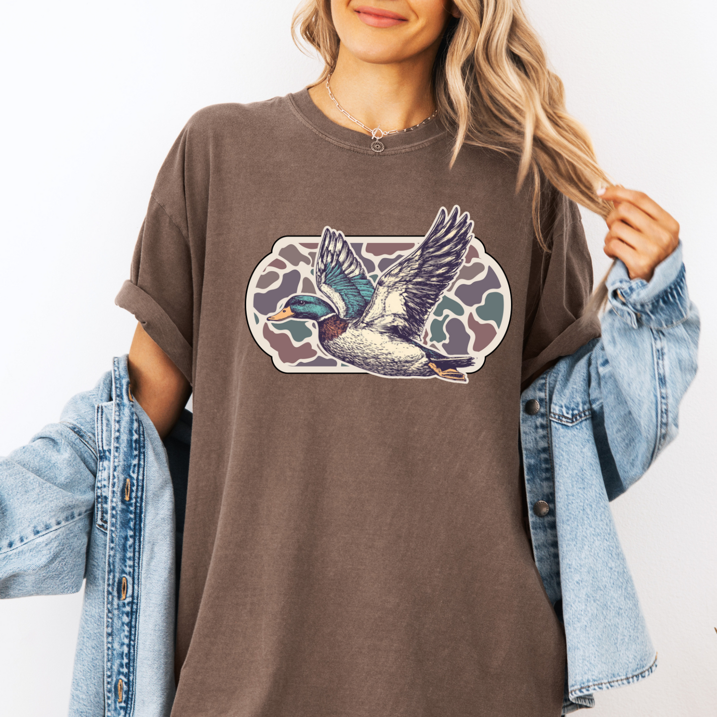 Retro Camo Duck Background CC Tee