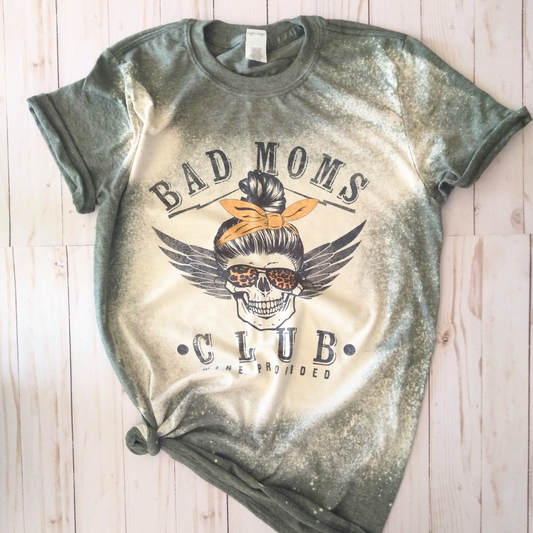 Bad Mom's Club Military Green Bleached