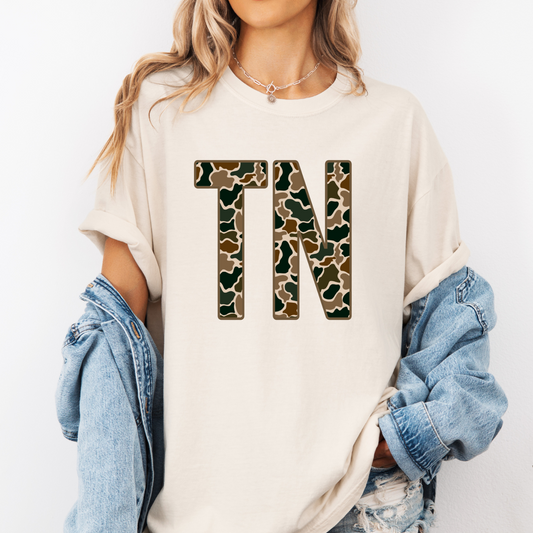 Tennessee Retro Camo TN Comfort Colors Tee