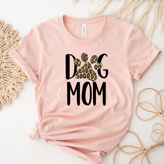 Dog Mom Leopard Graphic Tee