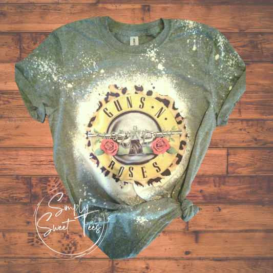 Guns N Roses Bleached Military Green