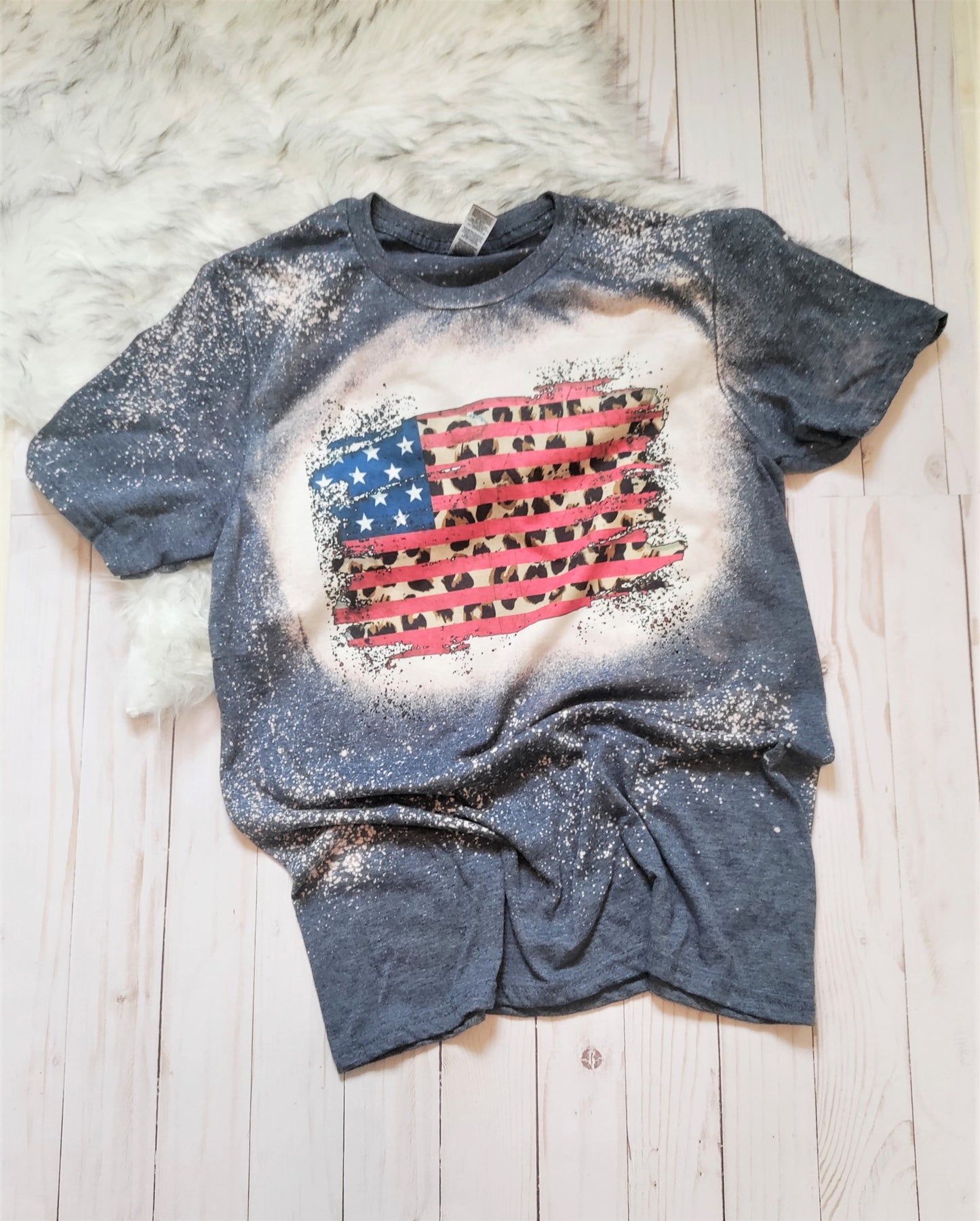 American Flag Leopard Bleached
