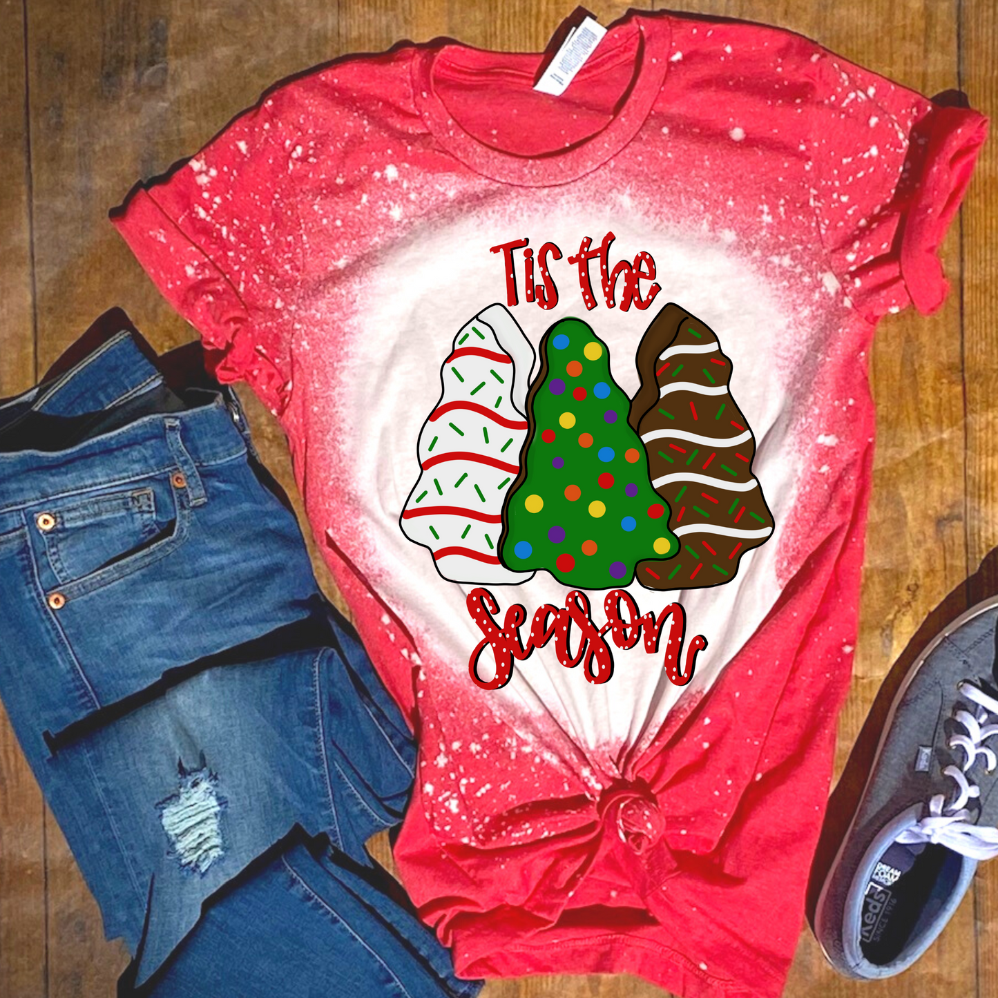 Tis The Season Little Debbie Bleached Tee